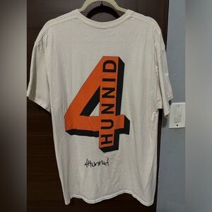 T shirt 4Hunnid logo. Size Xl cream.